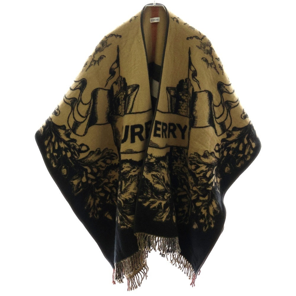 BURBERRY(バーバリー) リバーシブル EKD ウールケープ ノバチェック ベージュ×ブラック