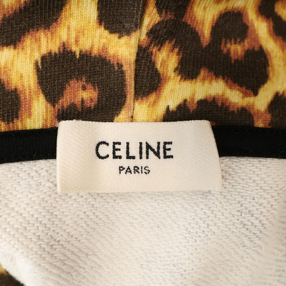 CELINE(セリーヌ) レオパードロゴプリントスウェットプルオーバーパーカー