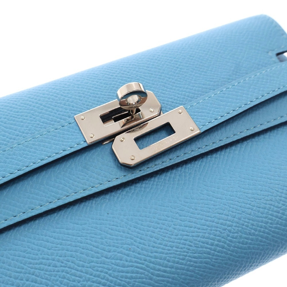 HERMES(エルメス) ケリーウォレット ミディアム エプソン D刻印 ロングウォレット ブルー