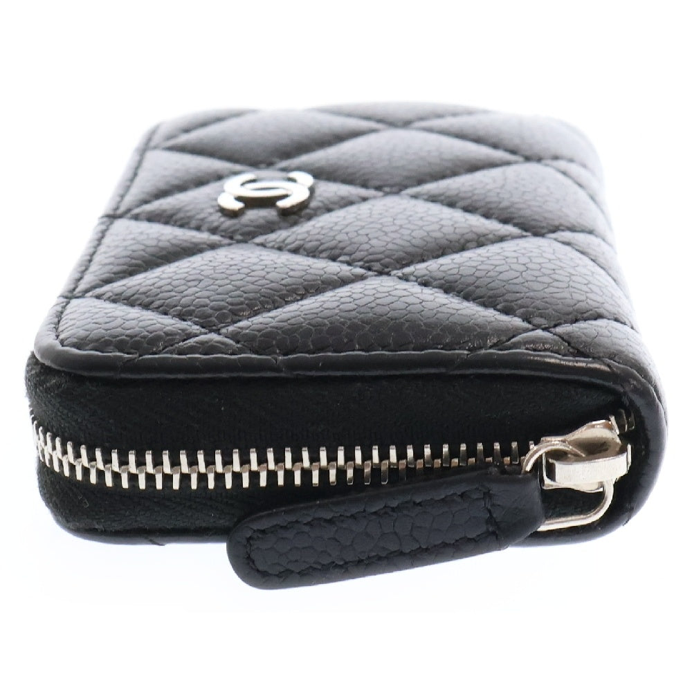 CHANEL(シャネル) マトラッセ ココマーク カードケース キャビアスキン コインケース 財布 ブラック SV金具