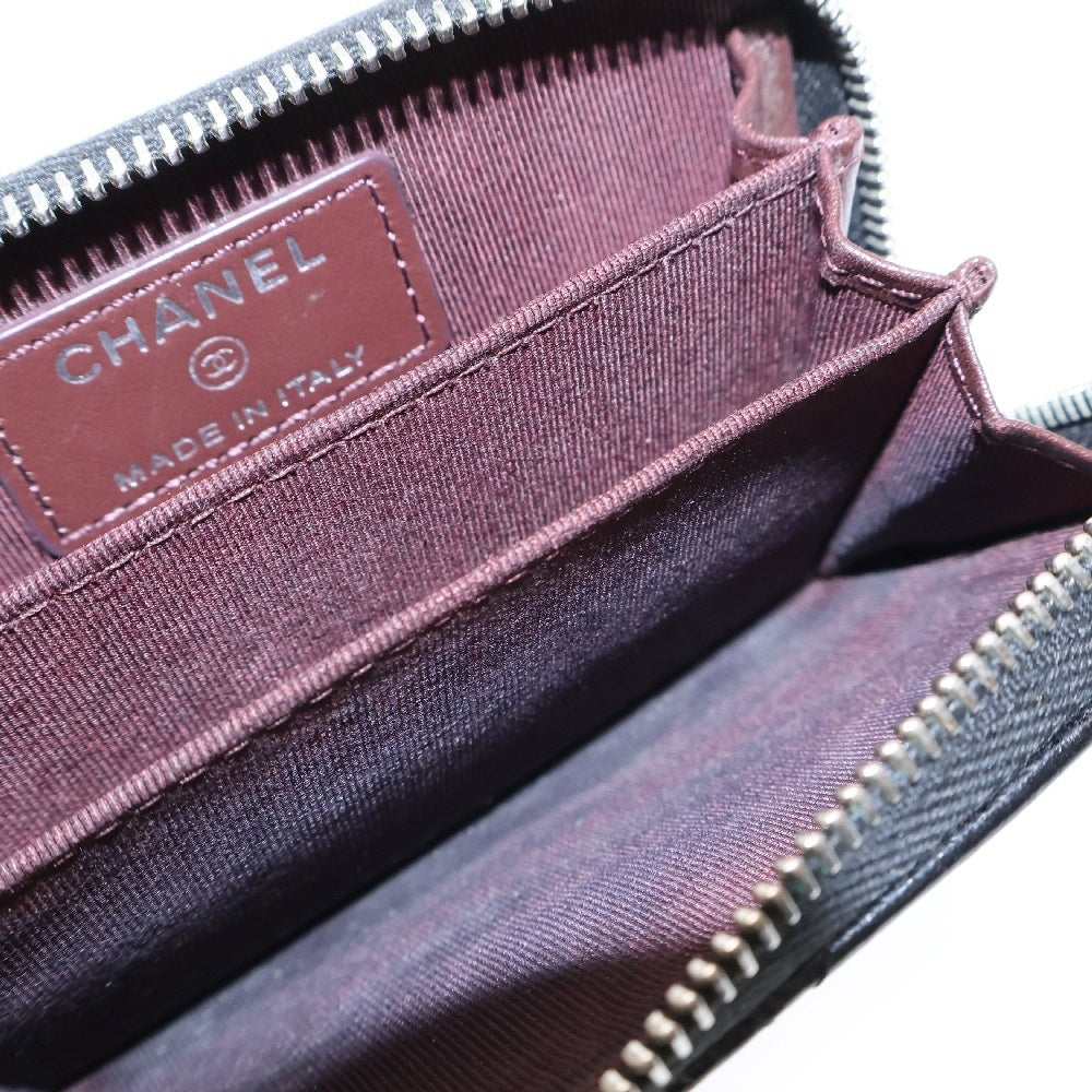 CHANEL(シャネル) マトラッセ ココマーク カードケース キャビアスキン コインケース 財布 ブラック SV金具