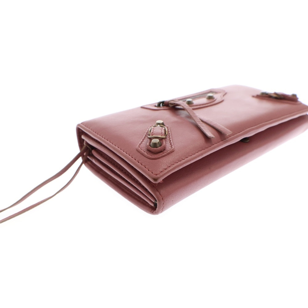 BALENCIAGA(バレンシアガ) 長財布 フラップ ウォレット レザー ピンク