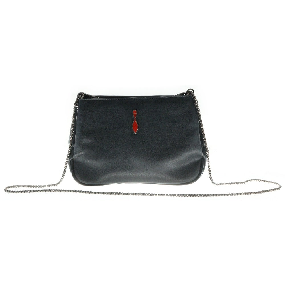 CHRISTIAN LOUBOUTIN(クリスチャンルブタン) トリルビ チェーン ショルダーバッグ 黒 レザー