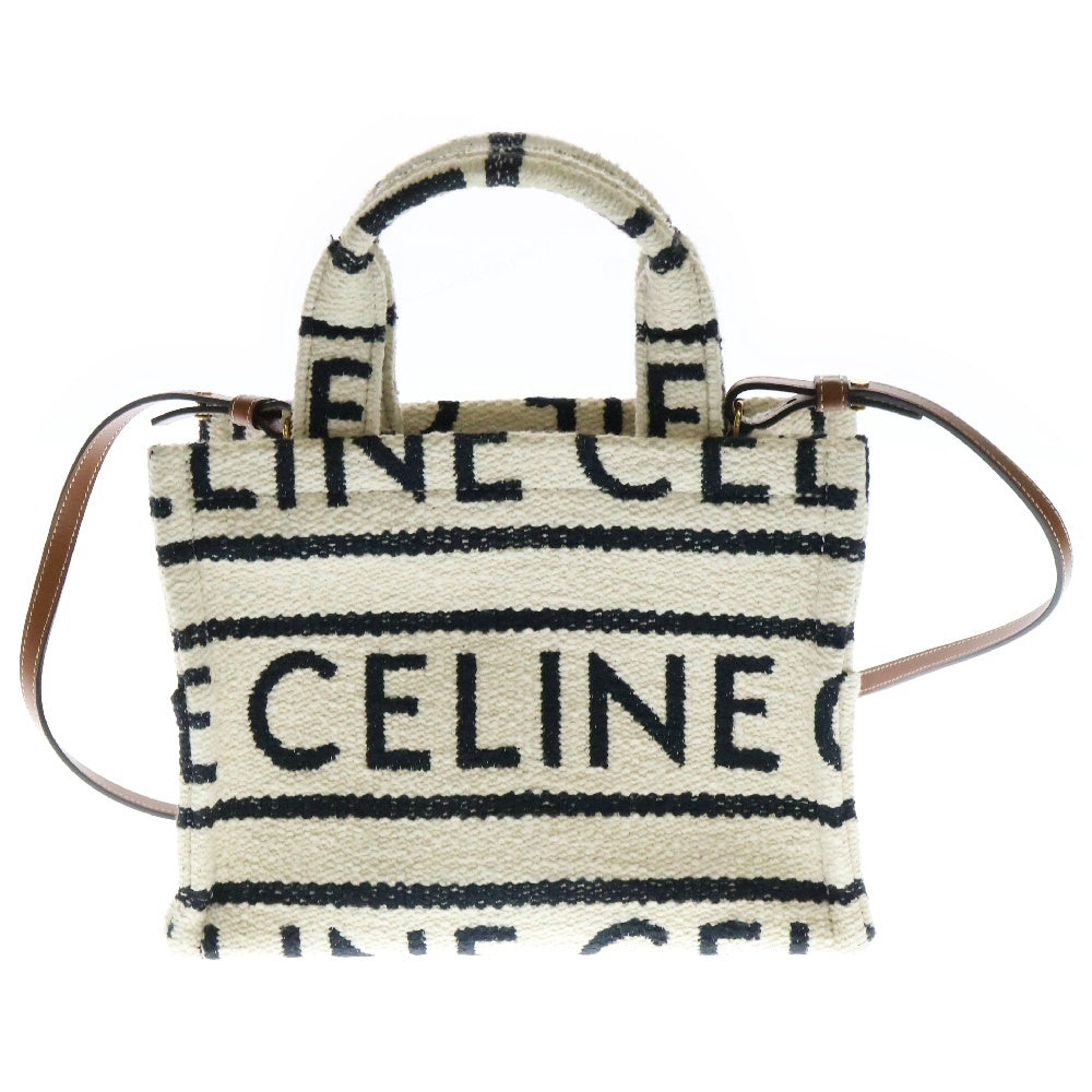 CELINE(セリーヌ) スモールカバ タイス トートバッグ ハンドバッグ ホワイト×ブラック 19916