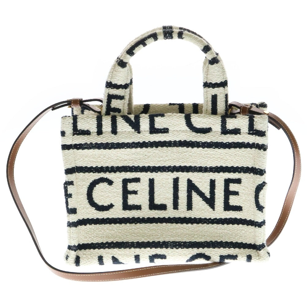 CELINE(セリーヌ) スモールカバ タイス トートバッグ ハンドバッグ ホワイト×ブラック 19916