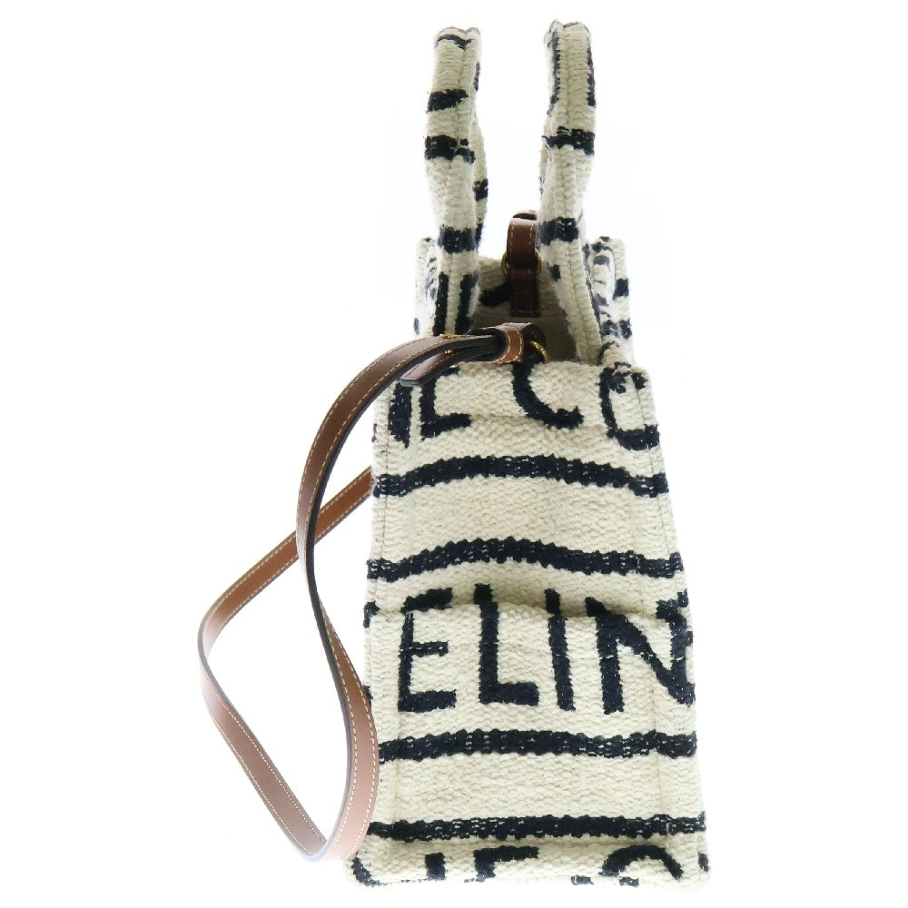 CELINE(セリーヌ) スモールカバ タイス トートバッグ ハンドバッグ ホワイト×ブラック 19916