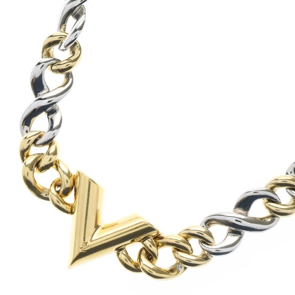 LOUIS VUITTON(ルイヴィトン) エッセンシャル V マグネット チェーンネックレス シルバー×ゴールド M62838