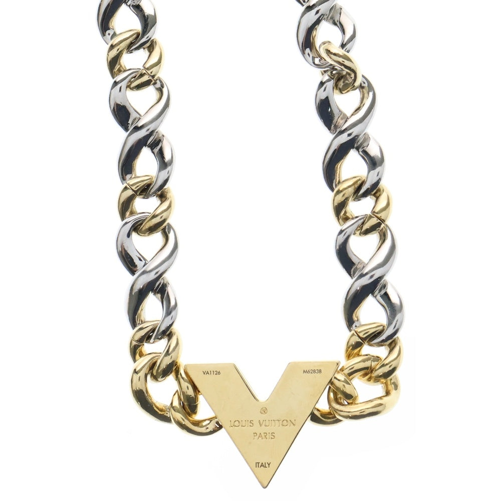 LOUIS VUITTON(ルイヴィトン) エッセンシャル V マグネット チェーンネックレス シルバー×ゴールド M62838