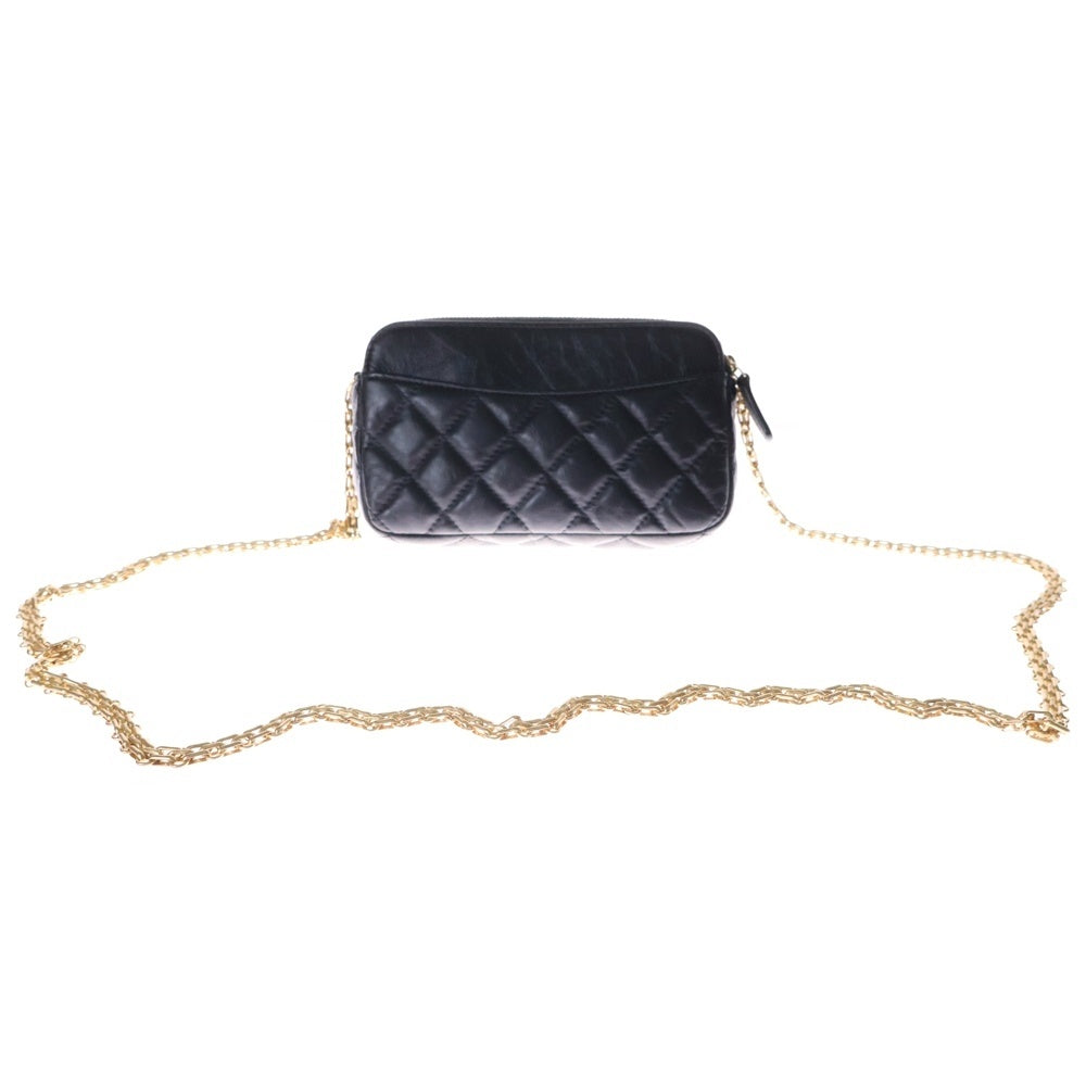 CHANEL(シャネル) 2.55 ミニチェーン ショルダーバッグ 黒 ゴールド金具 ターンロック ランダムシリアル AP2215