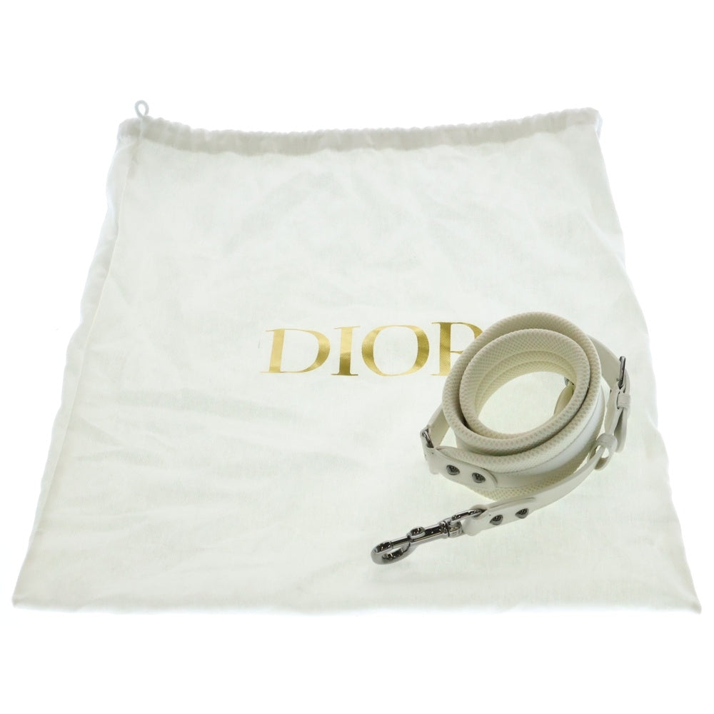 Christian Dior(クリスチャンディオール) ヴァイブ スモール 2way ボウリング ショルダー バッグ ハンドバッグ ホワイト×ブラック 千鳥柄 ガンメタ金具 レザー