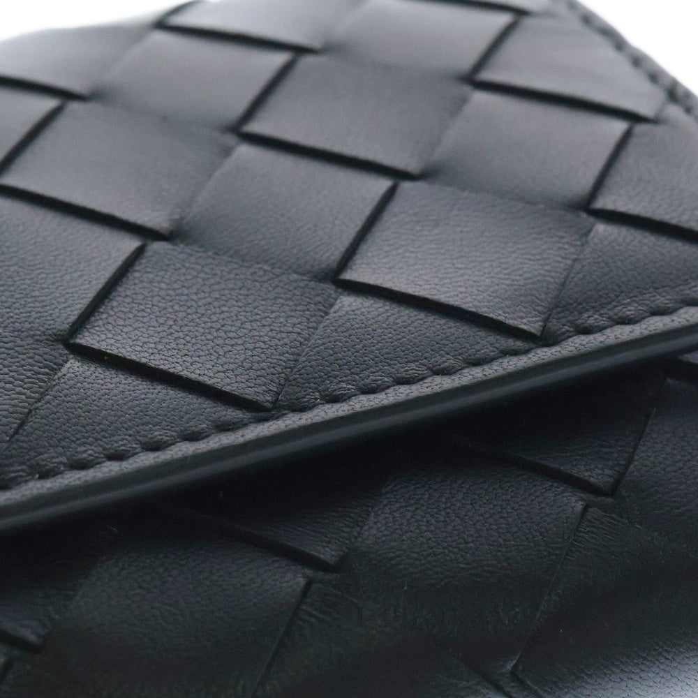 BOTTEGA VENETA(ボッテガヴェネタ) イントレチャート オリガミ コインパース付き三つ折りウォレット コンパクトウォレット ブラック レザー 776033