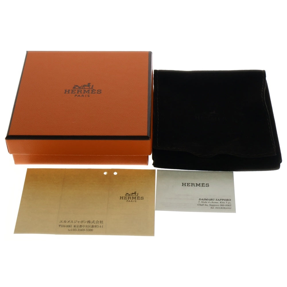HERMES(エルメス) カレーシュ ドゥブルトゥール ブレスレット ブラック×シルバー D刻印