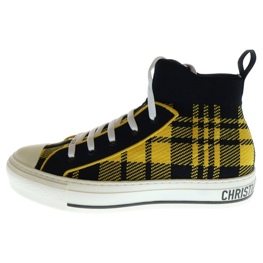 DIOR(ディオール) WALK'N'DIOR ハイトップ チェック ハイカットスニーカー ブラック×イエロー レディース KCK341TKT