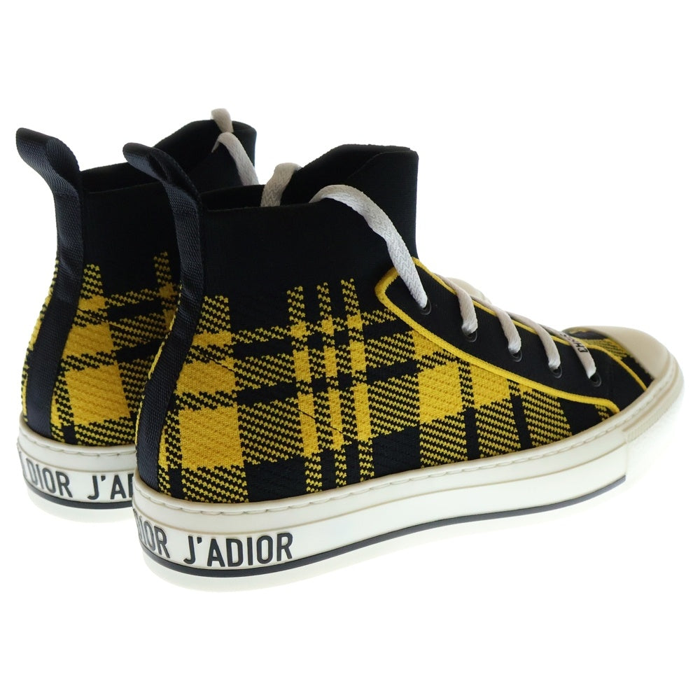 DIOR(ディオール) WALK'N'DIOR ハイトップ チェック ハイカットスニーカー ブラック×イエロー レディース KCK341TKT