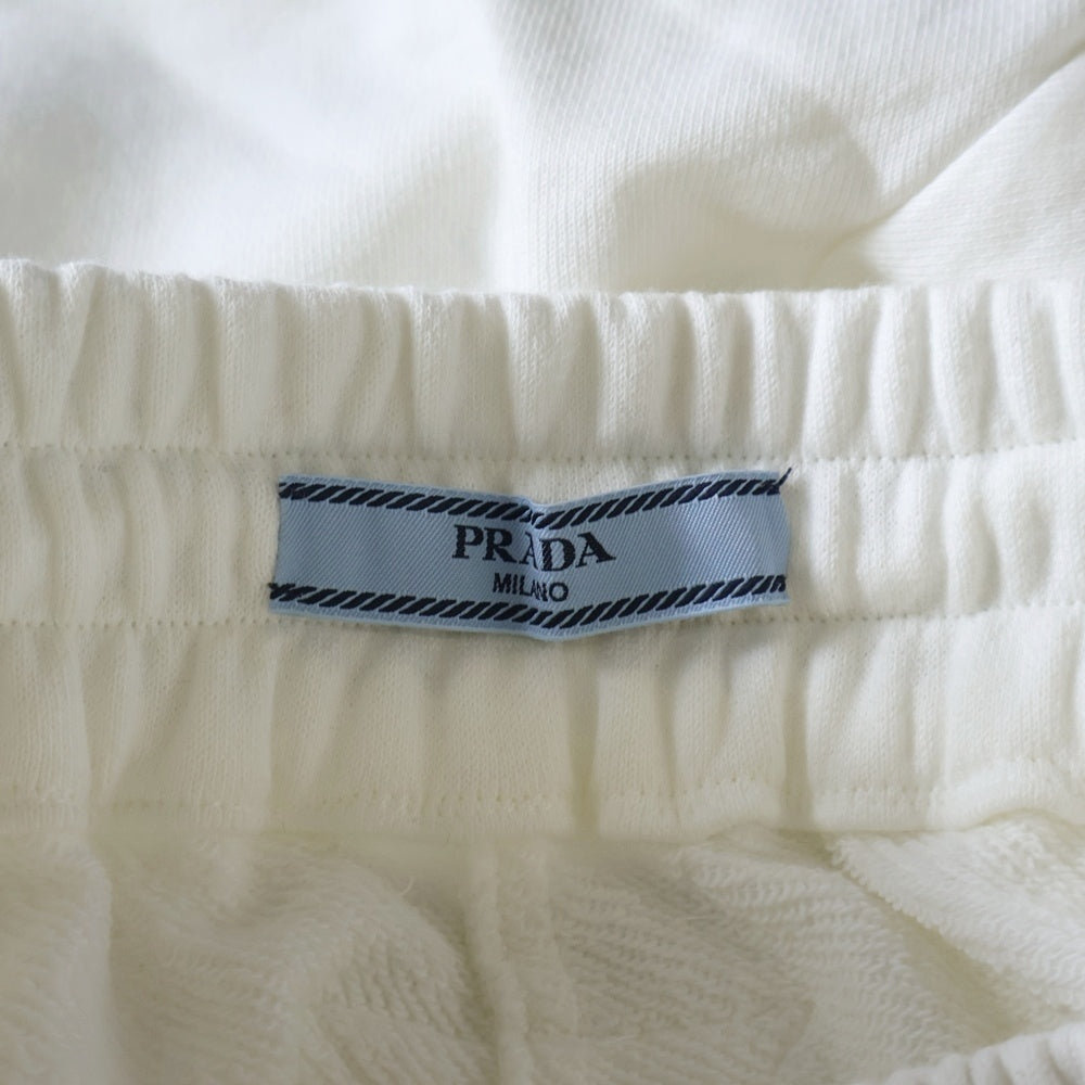 PRADA(プラダ) 23SS サイドロゴ刺繍 スウェット ハーフ ショートパンツ ショーツ ホワイト 132390 S232 1X6P
