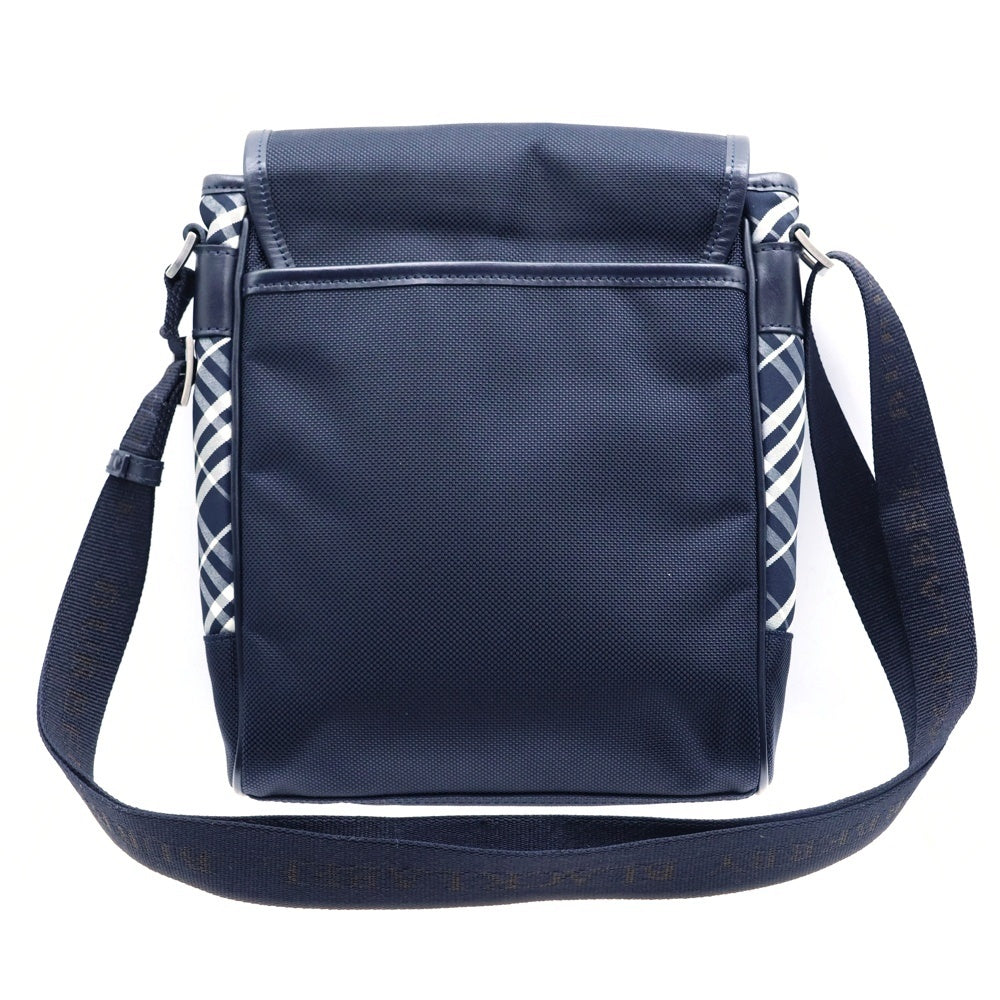 BURBERRY BLACK LABEL(バーバリー ブラックレーベル) ショルダーバッグ ノバチェック メッセンジャーバッグ ネイビー シルバー金具