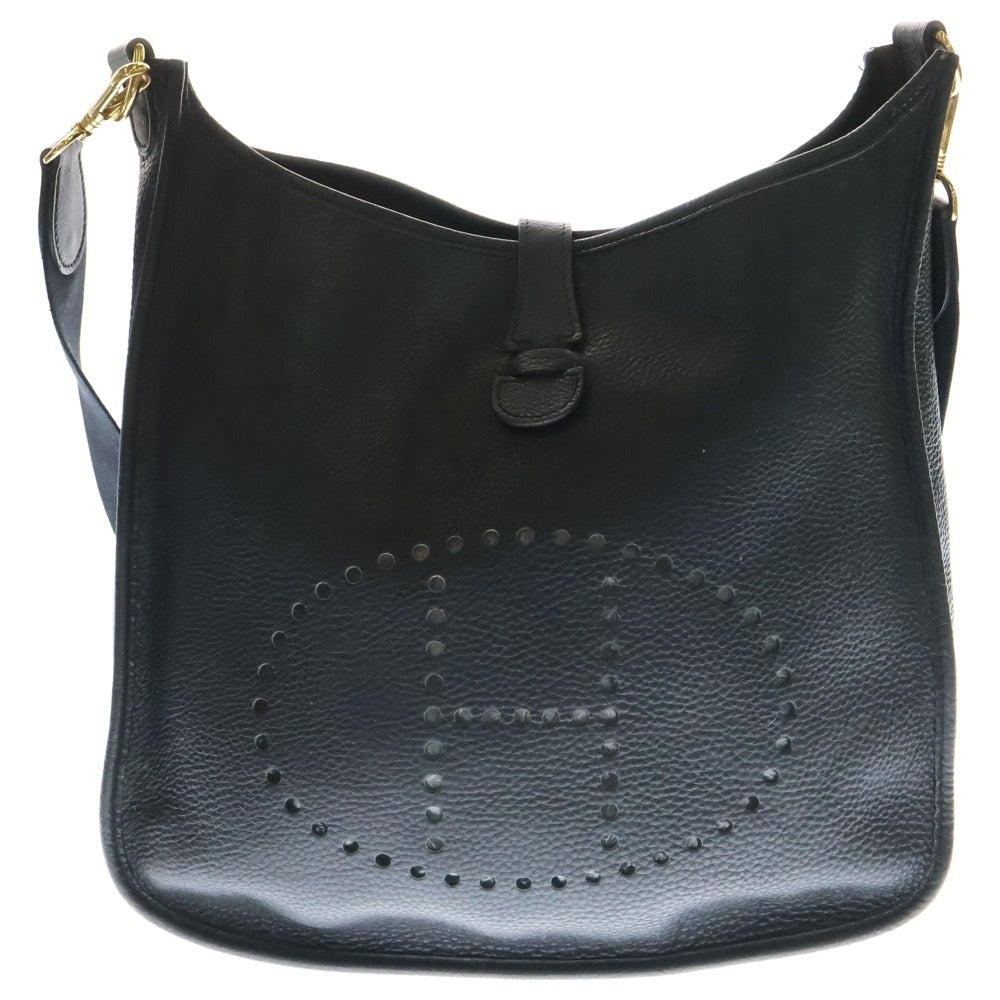 HERMES(エルメス) エブリン1 トリヨン GM ショルダーバッグ ブラック ゴールド金具 レザー □A刻印
