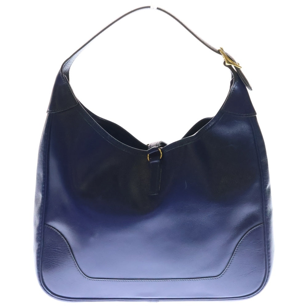 HERMES(エルメス) トリム31 クシュベル 2WAYバッグ ハンドバッグ ショルダーバッグ ブルー ゴールド金具 レザー 〇T刻印