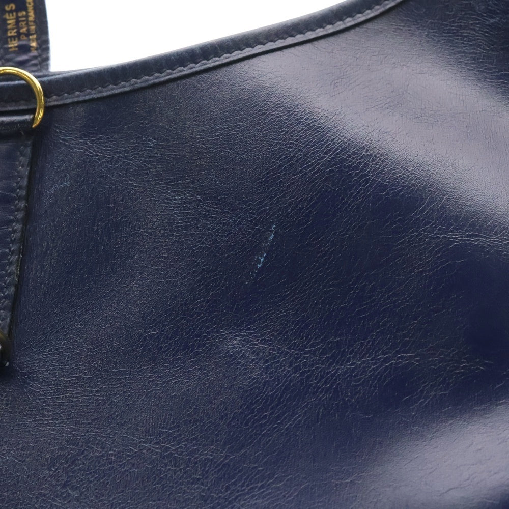 HERMES(エルメス) トリム31 クシュベル 2WAYバッグ ハンドバッグ ショルダーバッグ ブルー ゴールド金具 レザー 〇T刻印