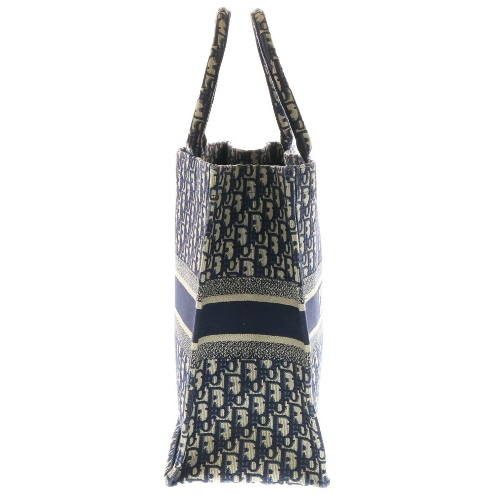 Christian Dior(クリスチャンディオール) オブリーク ブックトートバッグ ハンドバッグ ネイビー ラージ キャンバス