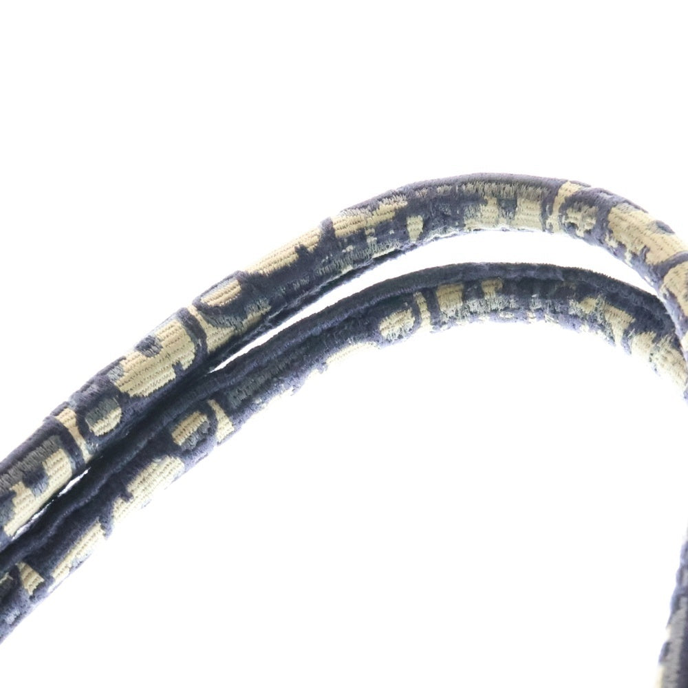 Christian Dior(クリスチャンディオール) オブリーク ブックトートバッグ ハンドバッグ ネイビー ラージ キャンバス