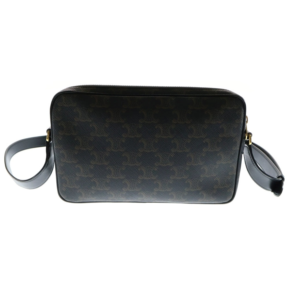 CELINE(セリーヌ) トリオンフ ロゴプリント PVC レザー メッセンジャーショルダーバッグ ブラウン