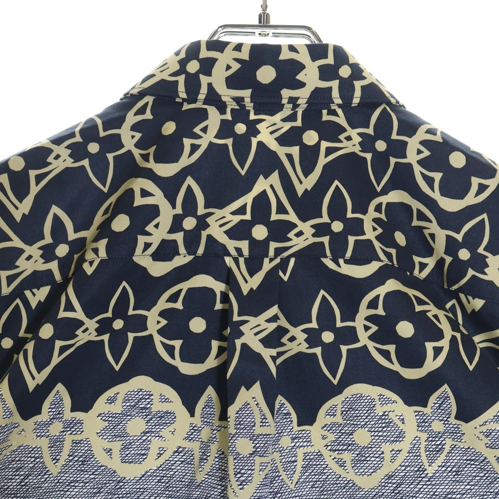 LOUIS VUITTON(ルイヴィトン) 21AW LVワックスショートスリーブ モノグラム 地図 総柄プリント 半袖シャツ ネイビー RM212 FS8 HLS72W