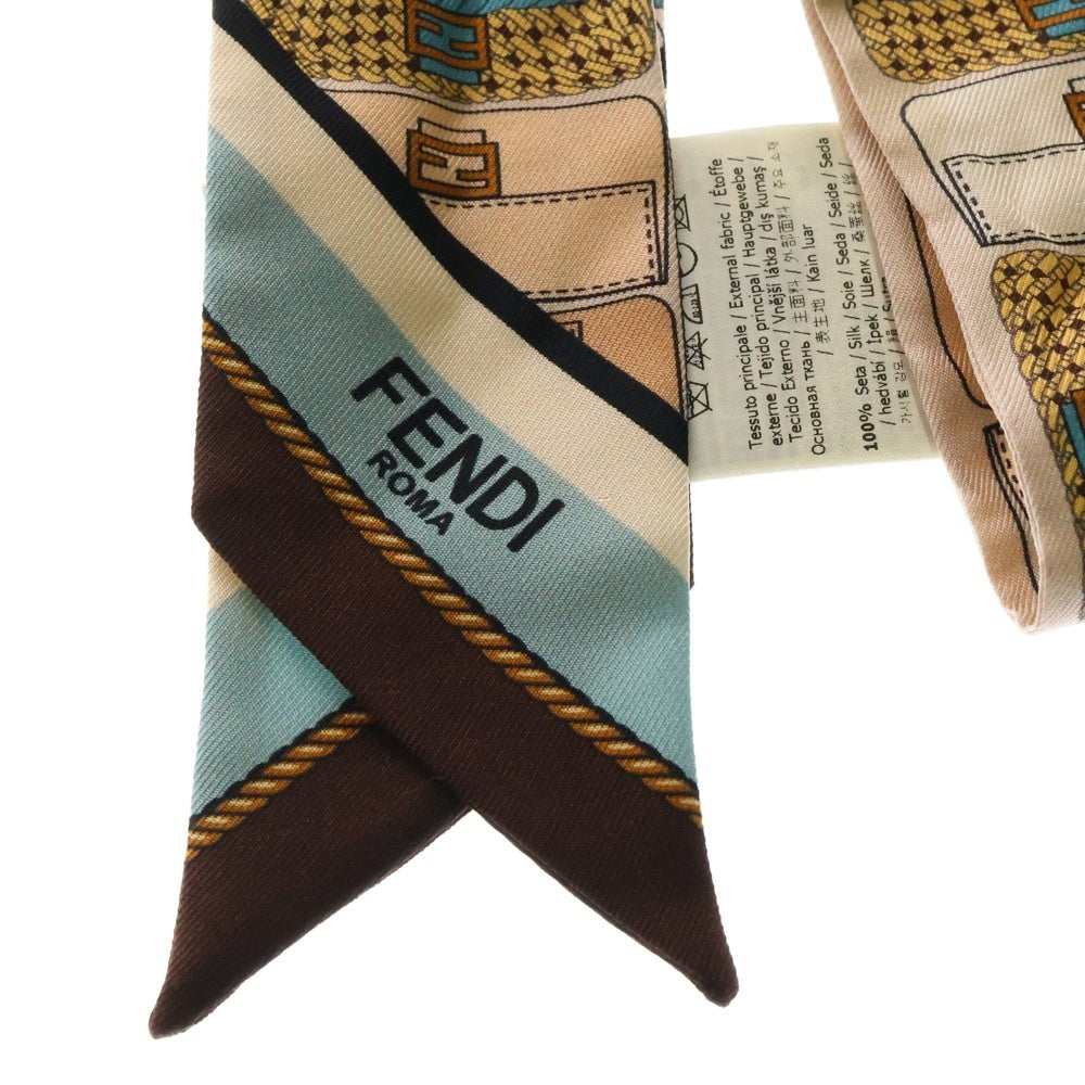 FENDI(フェンディ) ラッピー バンドゥ スカーフ ピンク×マルチカラー シルク