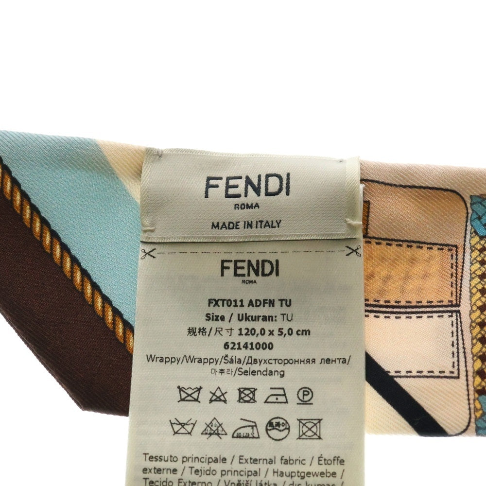 FENDI(フェンディ) ラッピー バンドゥ スカーフ ピンク×マルチカラー シルク
