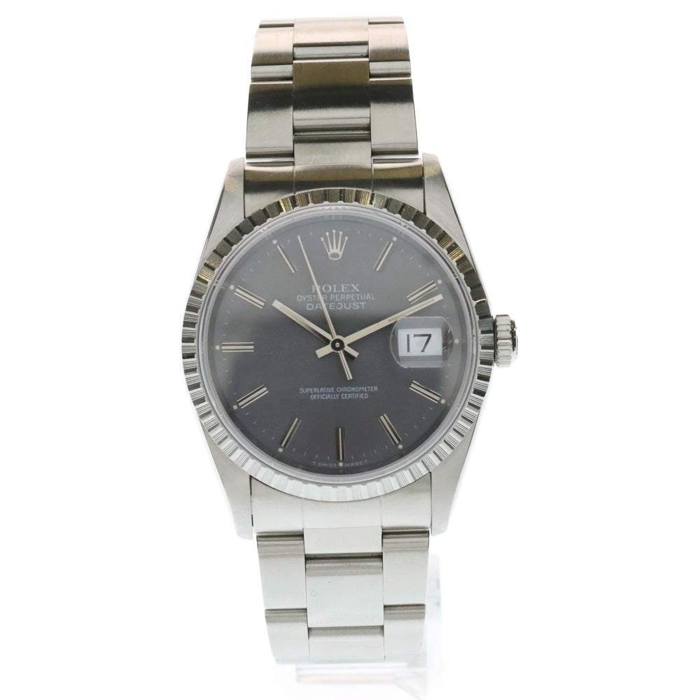 ROLEX(ロレックス) 16220 デイトジャスト グレー文字盤 ステンレス 自動巻き SS/AT X番 腕時計