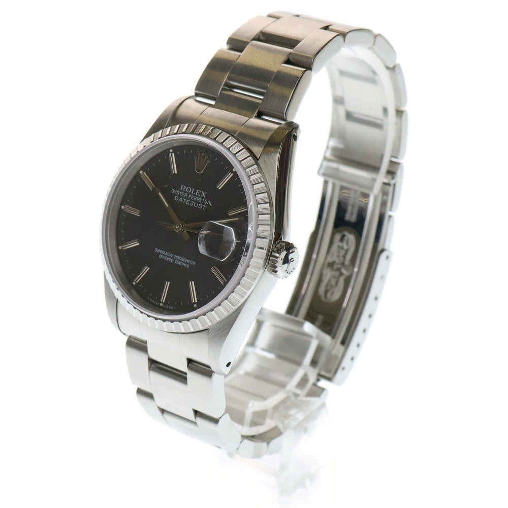 ROLEX(ロレックス) 16220 デイトジャスト グレー文字盤 ステンレス 自動巻き SS/AT X番 腕時計