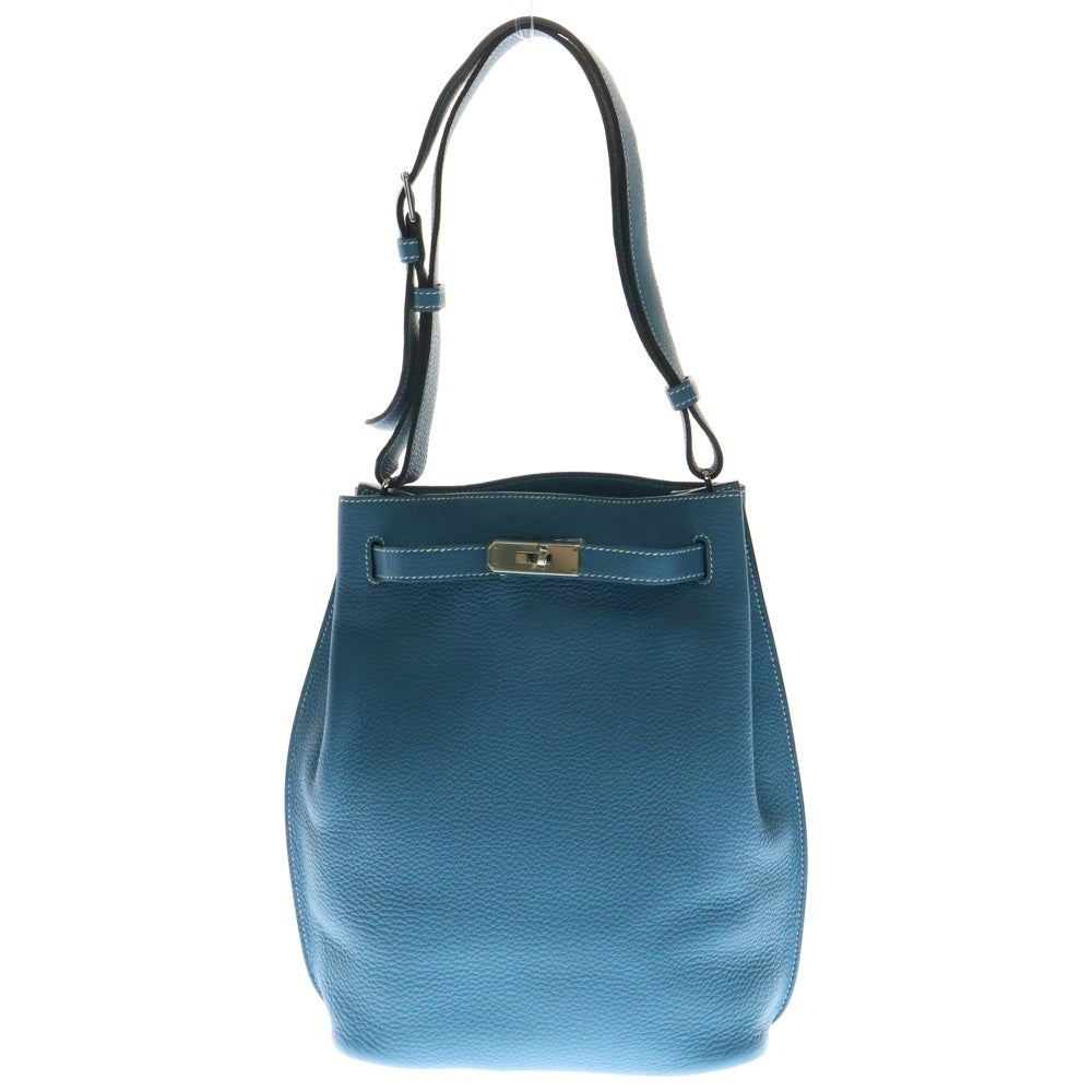 HERMES(エルメス) ソーケリー26 ブルージーン トゴ ショルダーバッグ シルバー金具 □O刻印