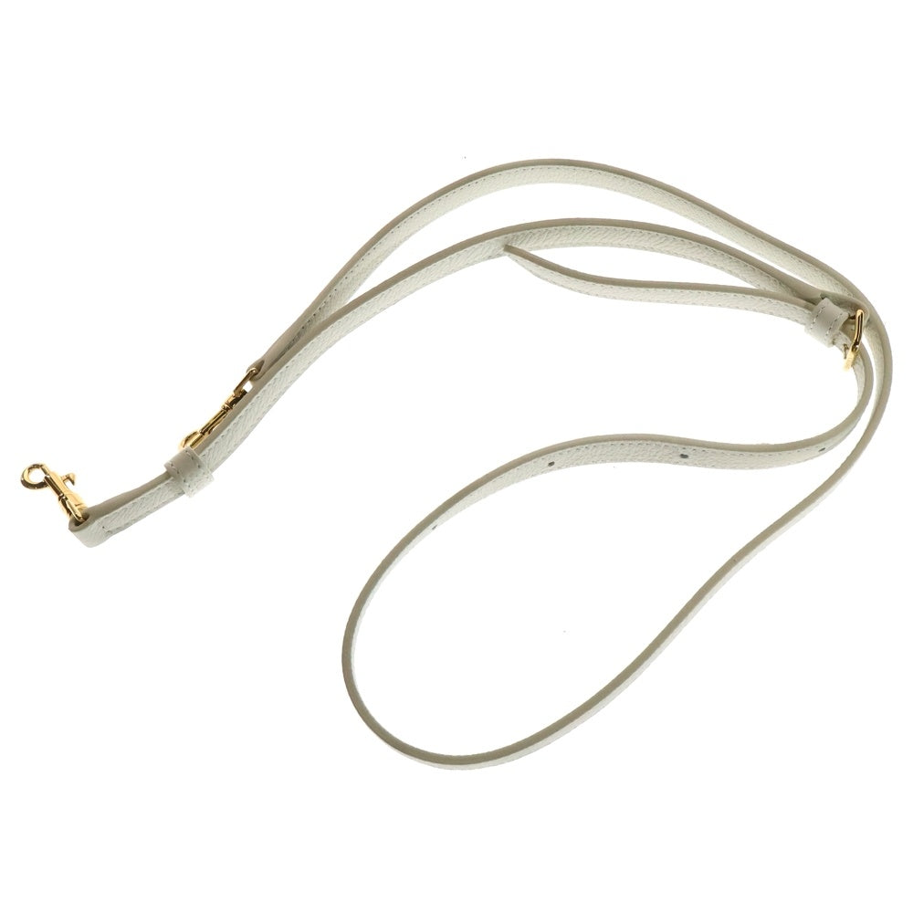 CELINE(セリーヌ) キュイル トリオンフ ロゴ スモール カバ ドローストリング レザー 2WAY ハンド ショルダーバッグ ゴールド金具 ホワイト 111013DU3