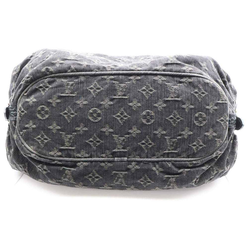 LOUIS VUITTON(ルイヴィトン) スライトリーXS モノグラムデニム レザー ショルダーバッグ ゴールド金具 ブラック M95608