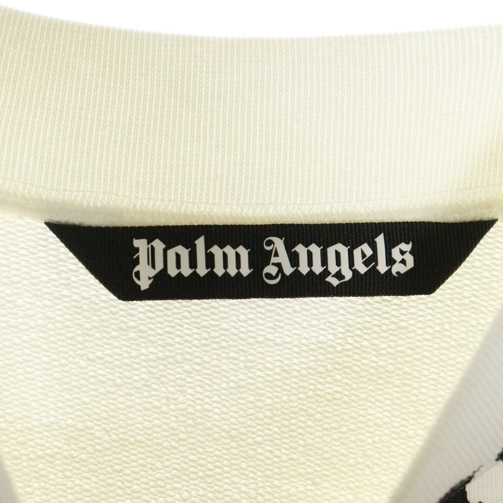 Palm Angels(パームエンジェルス) ネックロゴ クルーネックスウェットトレーナー ホワイト PMBA026F24FLE009