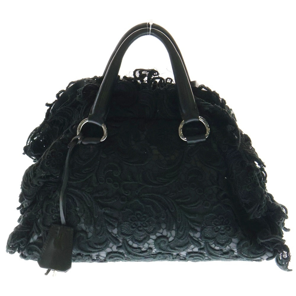 PRADA(プラダ) ボストンバッグ ハンドバッグ レース ブラック シルバー金具 BL0547