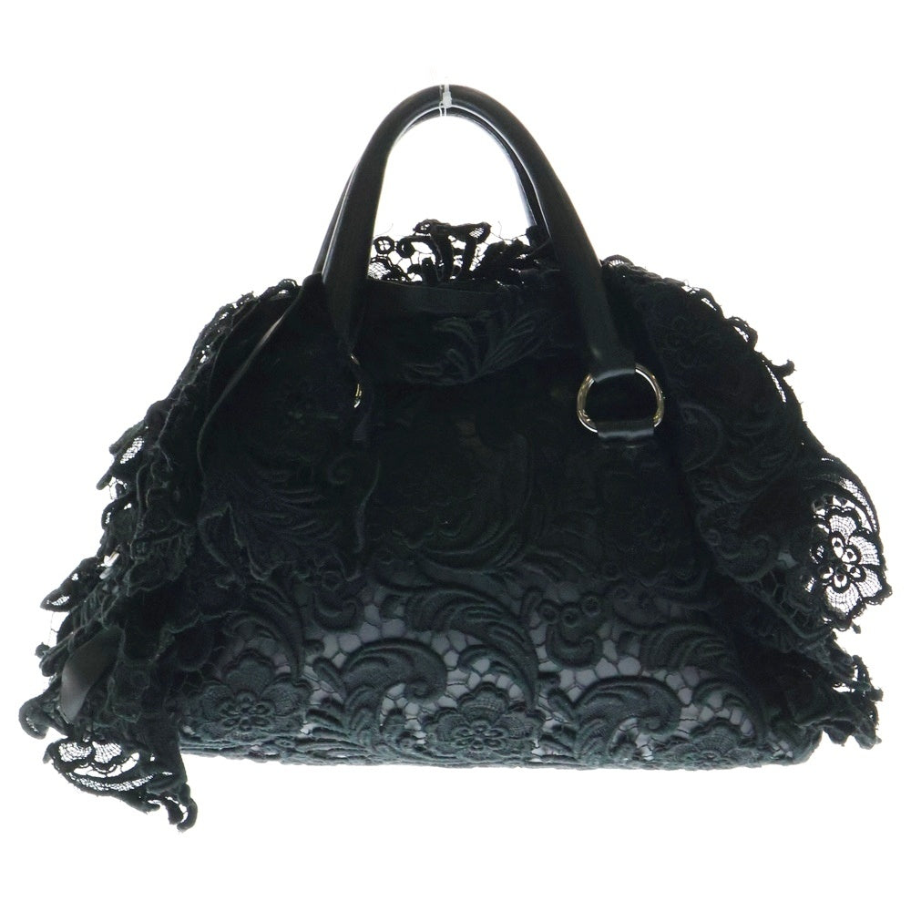 PRADA(プラダ) ボストンバッグ ハンドバッグ レース ブラック シルバー金具 BL0547