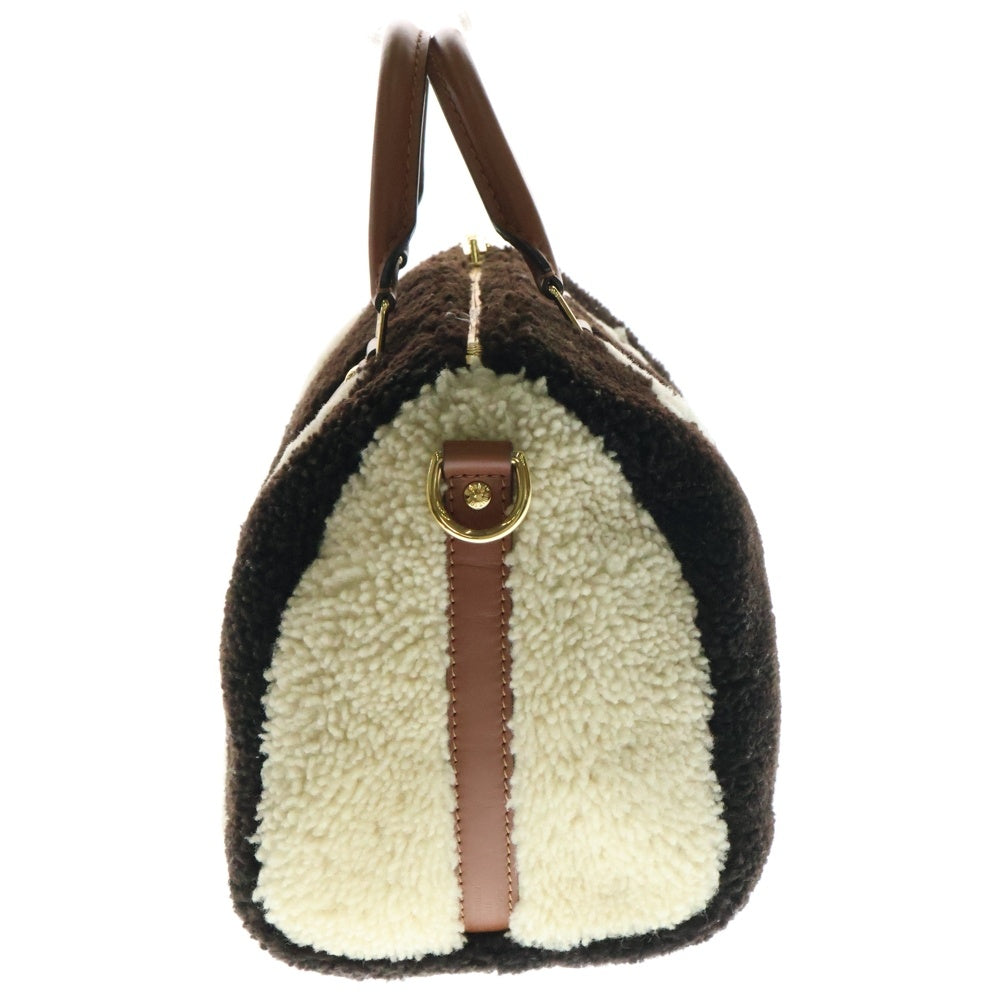 LOUIS VUITTON(ルイヴィトン) モノグラム テディ スピーディ・バンドリエール25 ブラウン×アイボリー ファー 2WAY ハンドバッグ ショルダーバッグ M55422