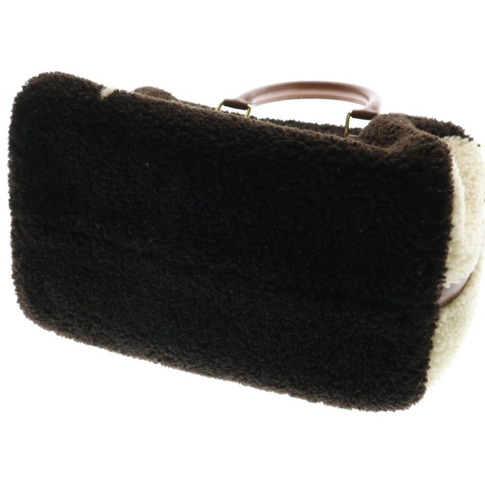 LOUIS VUITTON(ルイヴィトン) モノグラム テディ スピーディ・バンドリエール25 ブラウン×アイボリー ファー 2WAY ハンドバッグ ショルダーバッグ M55422