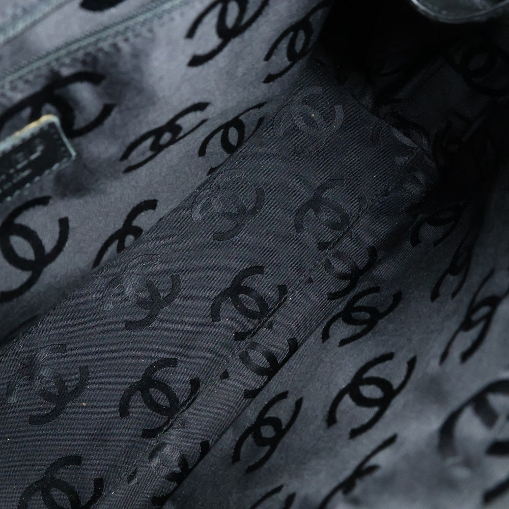 CHANEL(シャネル) ココマーク ワイルドステッチ ラムスキン レザーハンドバッグ ブラック レディース