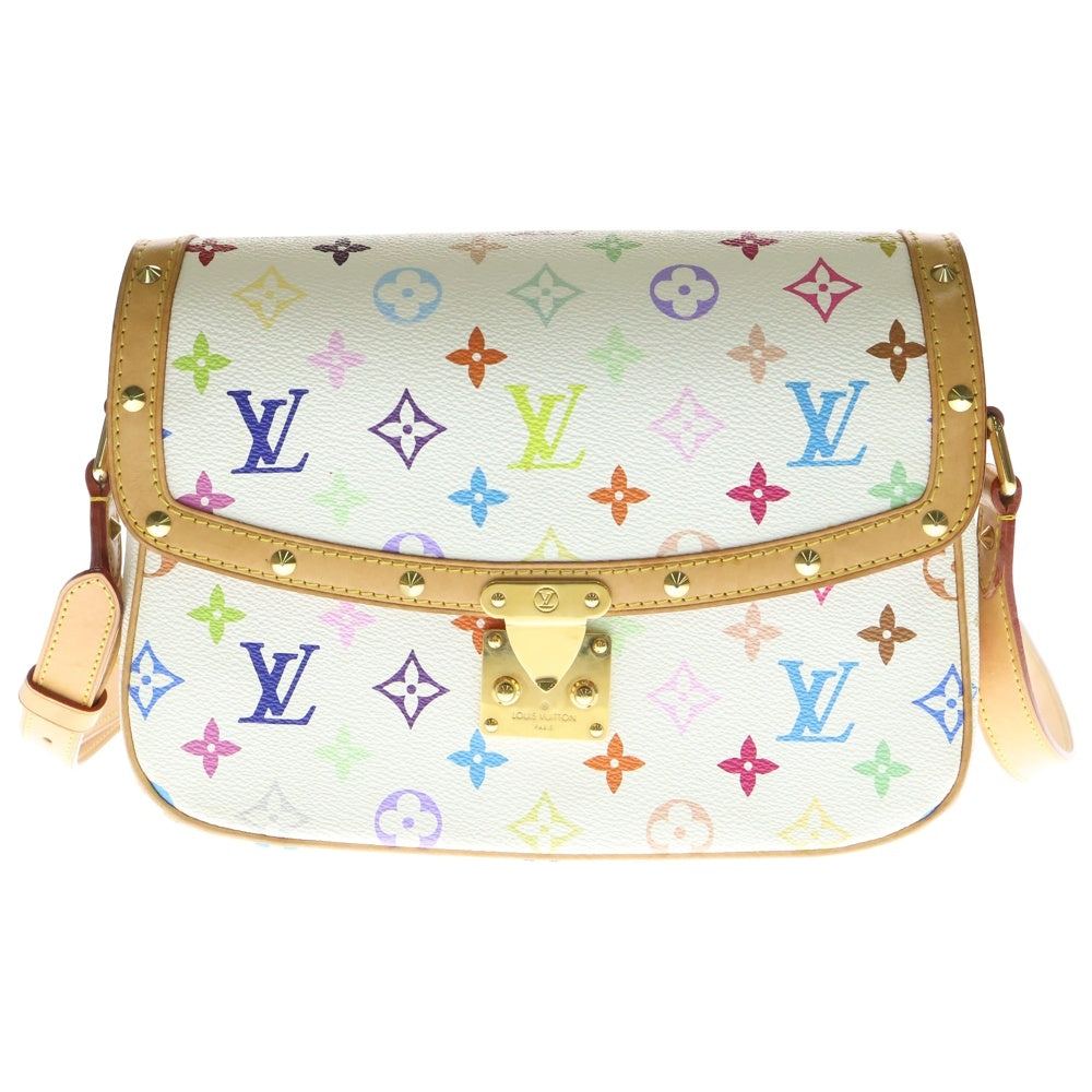 LOUIS VUITTON(ルイヴィトン) モノグラムマルチカラー ソローニュ ブロン レザーショルダーバッグ ホワイト レディース M92661