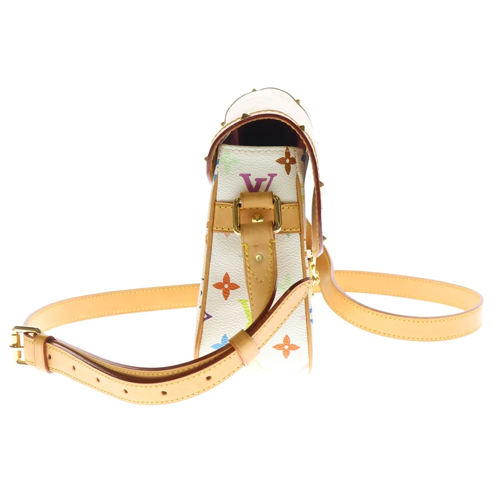 LOUIS VUITTON(ルイヴィトン) モノグラムマルチカラー ソローニュ ブロン レザーショルダーバッグ ホワイト レディース M92661