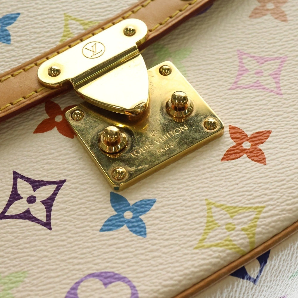 LOUIS VUITTON(ルイヴィトン) モノグラムマルチカラー ソローニュ ブロン レザーショルダーバッグ ホワイト レディース M92661