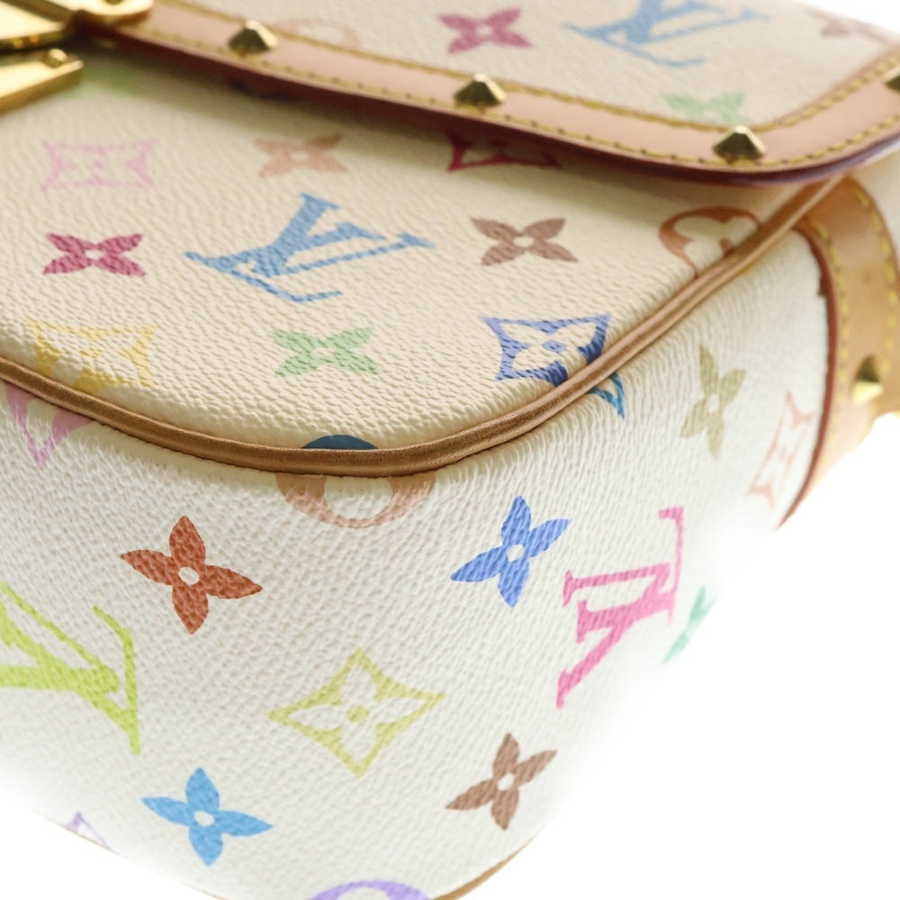 LOUIS VUITTON(ルイヴィトン) モノグラムマルチカラー ソローニュ ブロン レザーショルダーバッグ ホワイト レディース M92661