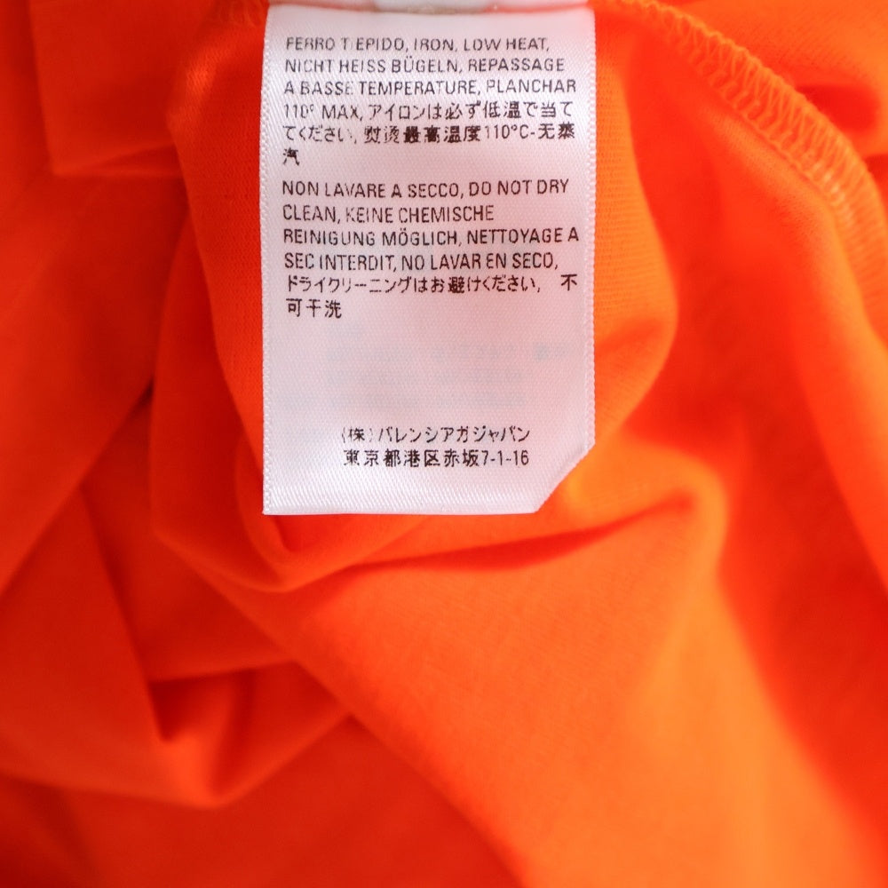 BALENCIAGA(バレンシアガ) キャンペーンロゴ バックプリント クルーネック 半袖Tシャツ カットソー オレンジ 641675