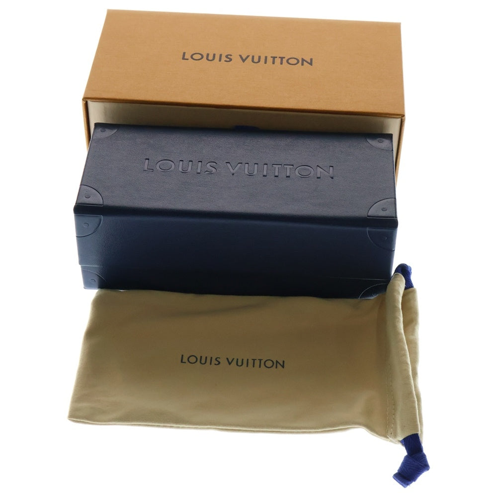 LOUIS VUITTON(ルイヴィトン) LV フライトスクエア クリアフレーム モノグラムロゴ カラーレンズ サングラス メガネ 眼鏡 アイウェア クリア/ゴールド Z2723U