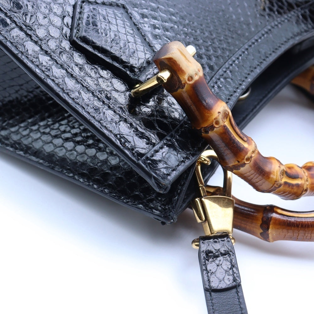 GUCCI(グッチ) ダイアナ バンブー 2wayバッグ ハンドバッグ ショルダーバッグ ブラック レザー ゴールド金具 655661