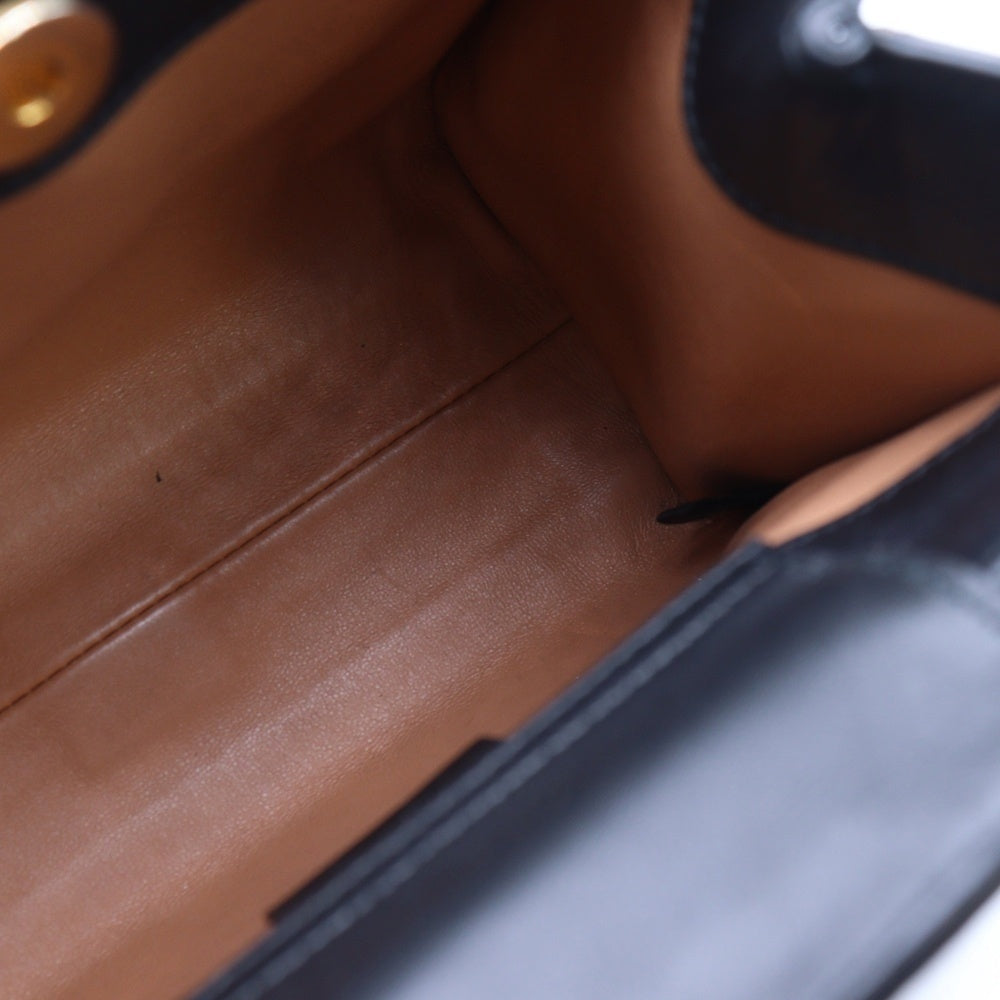 GUCCI(グッチ) ダイアナ バンブー 2wayバッグ ハンドバッグ ショルダーバッグ ブラック レザー ゴールド金具 655661