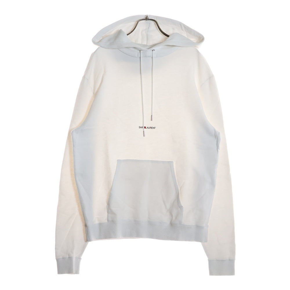 SAINT LAURENT PARIS(サンローランパリ) シグニチャーロゴプリント プルオーバースウェットパーカー フーディー ホワイト 464581