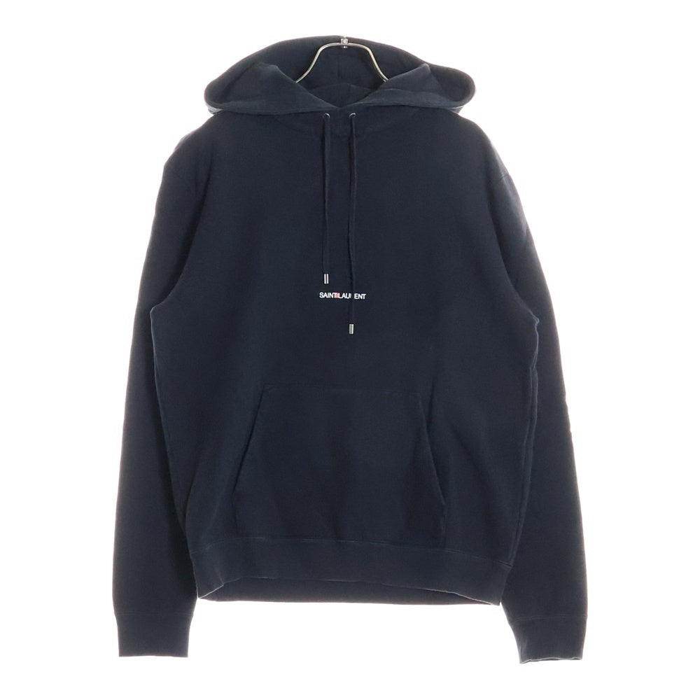 SAINT LAURENT PARIS(サンローランパリ) シグニチャーロゴプリント プルオーバースウェットパーカー フーディー ブラック 464581